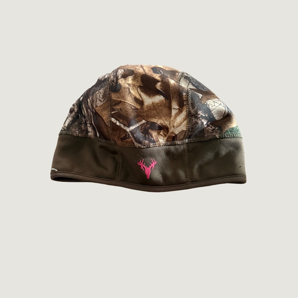 Hot Shot Womens Camo Ponytail Beanie Pink Fleece Lined Hunting Hat One Size